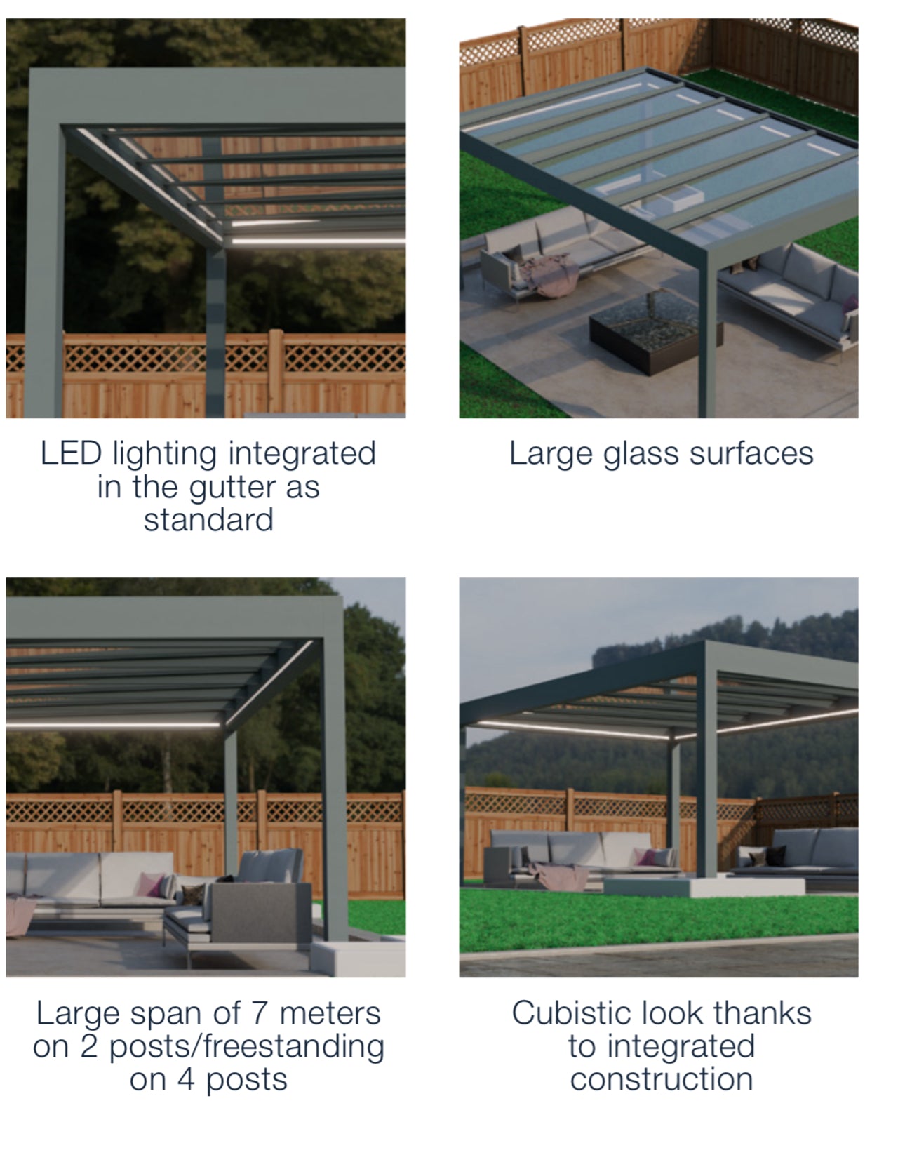 Skyview LED Glass Aluminium Carport Pergola
