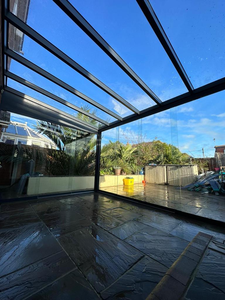 Glass roof veranda