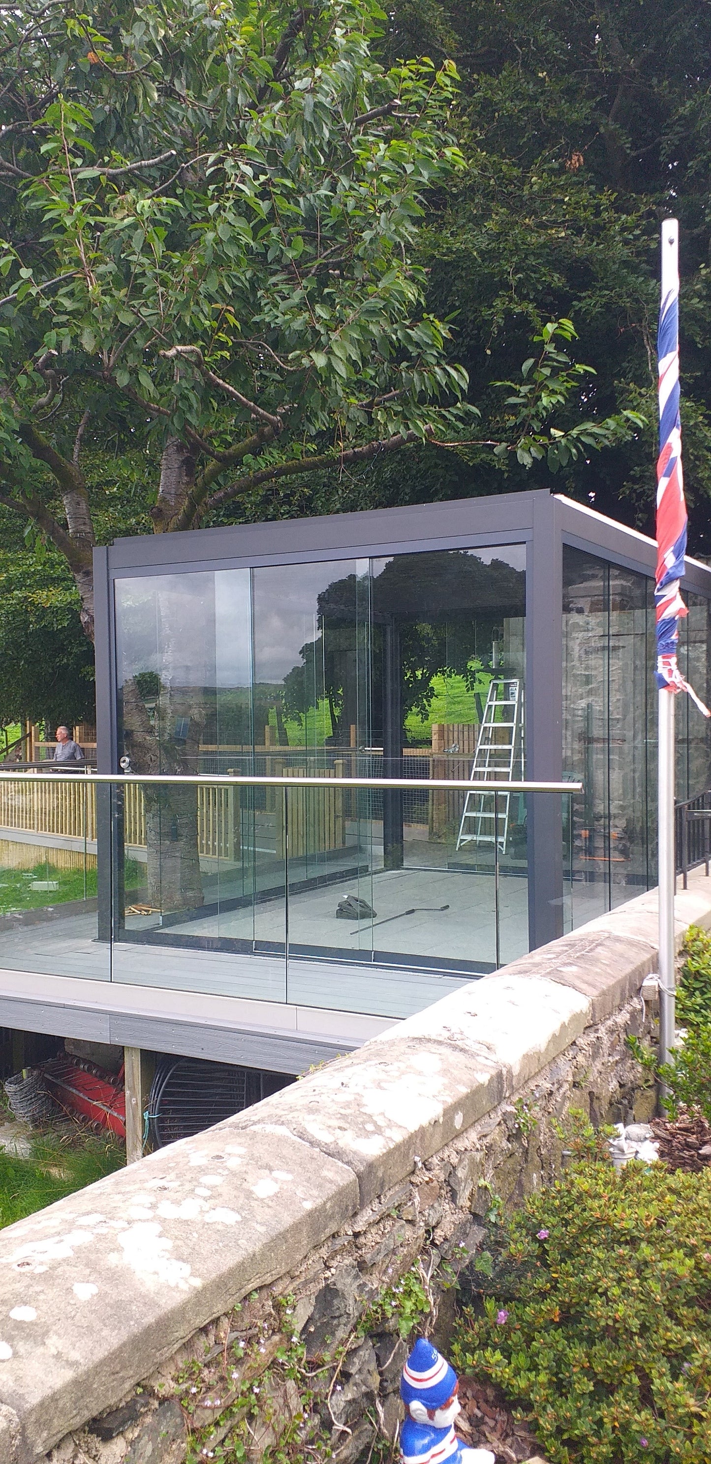 Nova Titan Aluminium Pergola 3.6m x 3m Rectangular optional Glass Sliding Doors - Grey