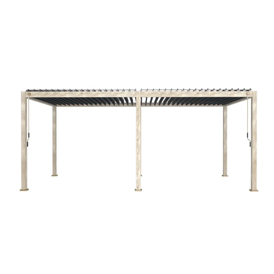Nova Titan Aluminium Pergola - 6m x 3m Rectangular - Light Oak Look
