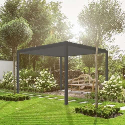 3.6m x 3m Aluminium Pergola Grey