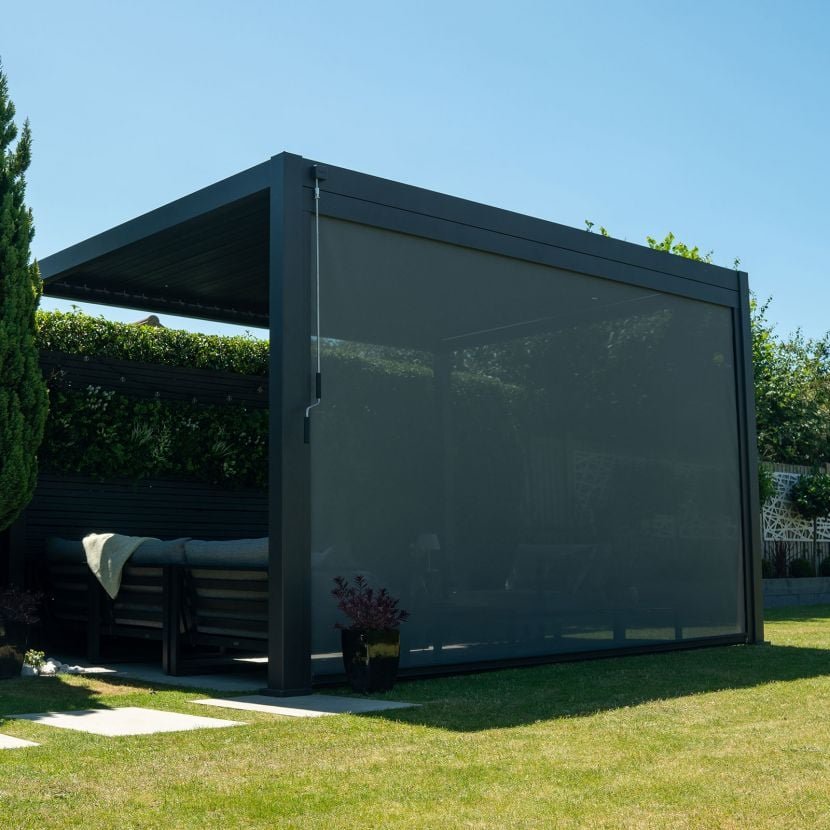 Pull Down Screen for  4m Pergolas in Grey