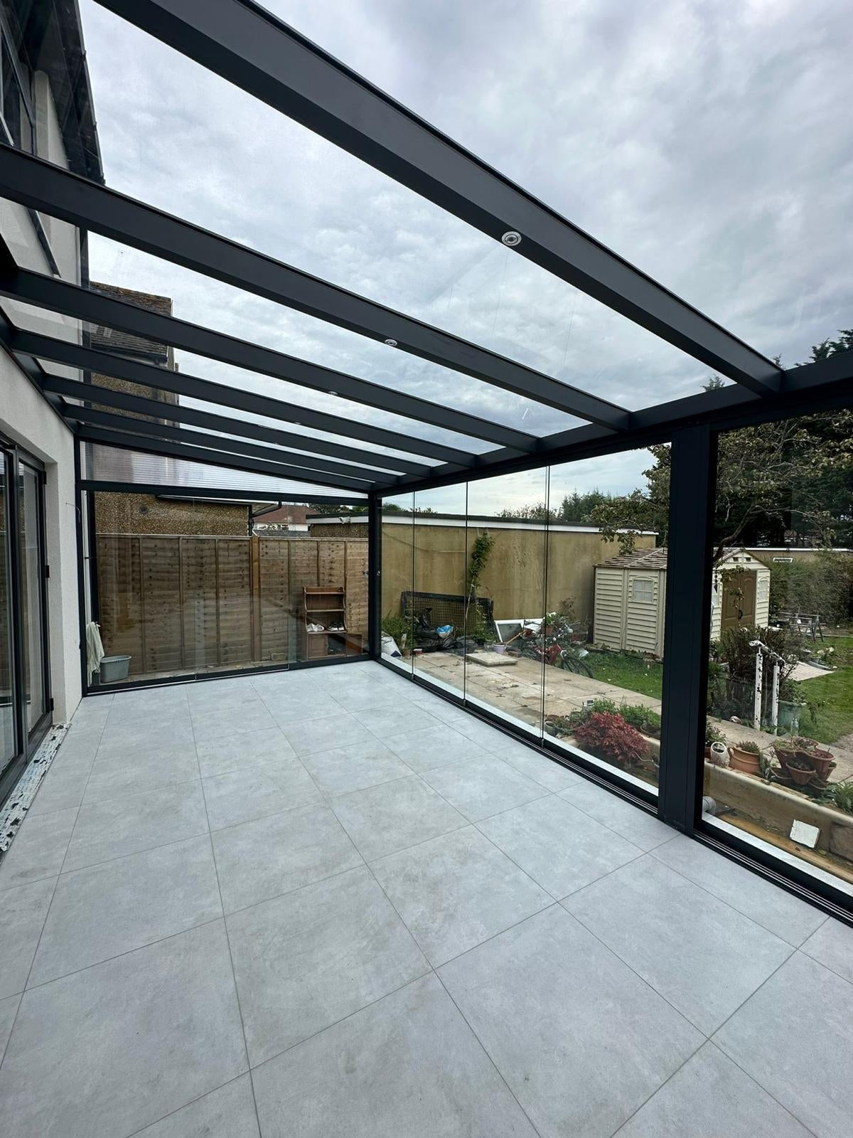 Skyline Aluminium Glass Room Pergola Veranda extension  Grey