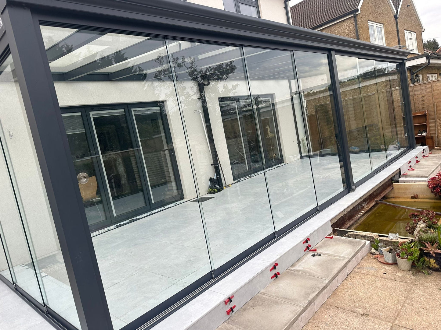 Skyline Aluminium Glass Room Pergola Veranda extension  Grey