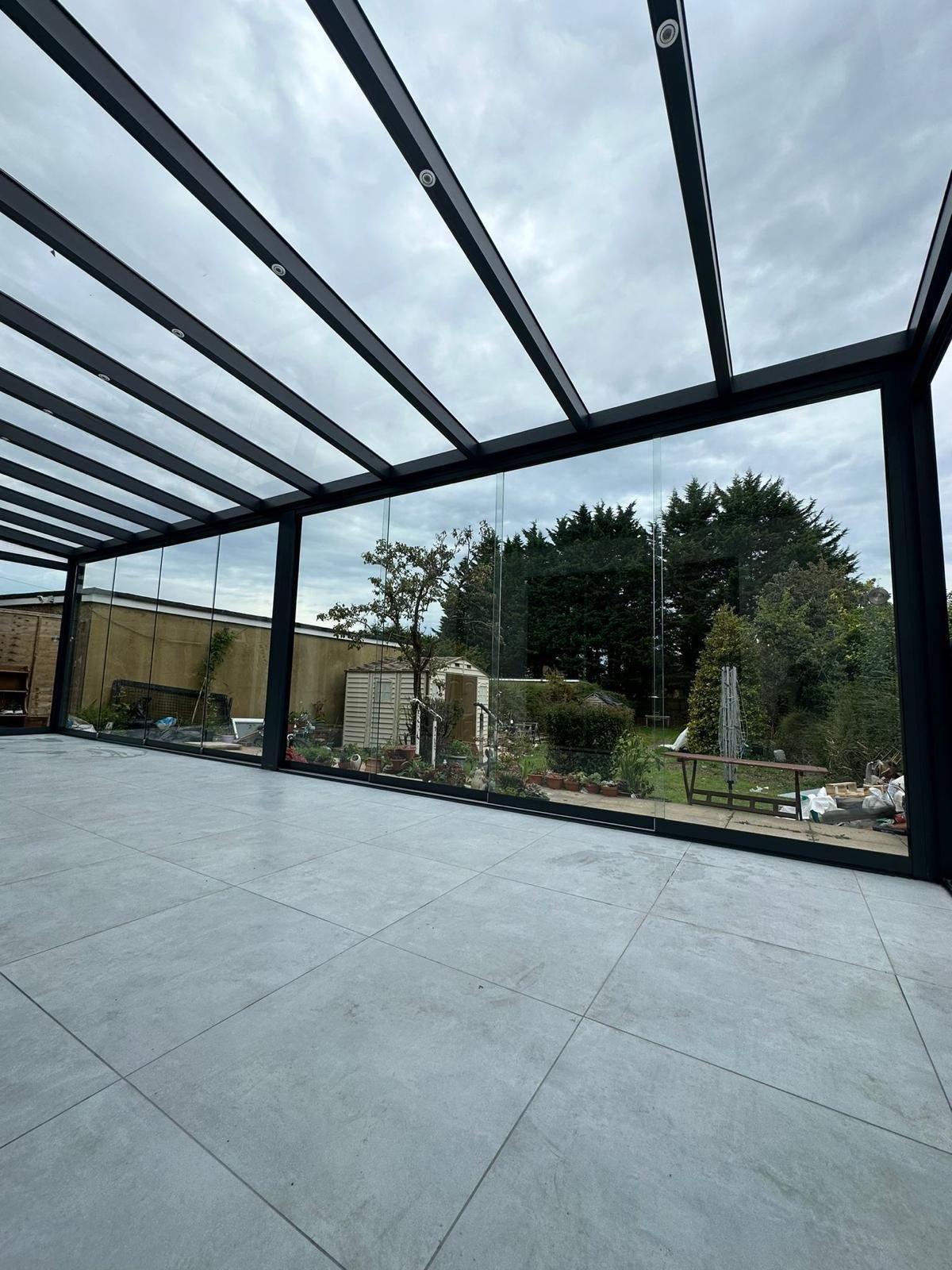 Skyline Aluminium Glass Room Pergola Veranda extension  Grey