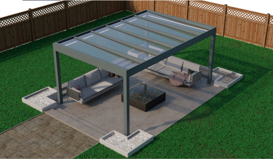 Skyview LED Glass Aluminium Pergola