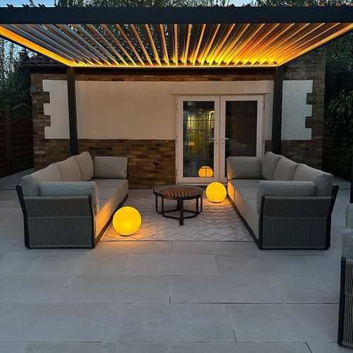 Titan Plus LED 4m x 3m Rectangular Motorised Aluminium Pergola Grey