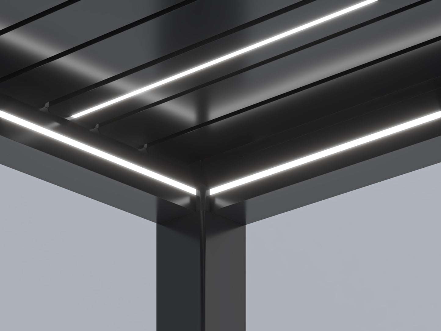 PergoTec Lite Motorised Roof Aluminium Pergola Led Lights