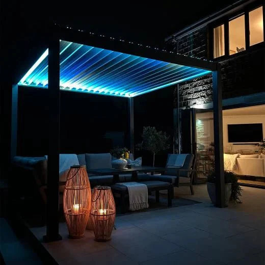 Load image into Gallery viewer, Titan Plus LED 4m x 3m Rectangular Motorised Aluminium Pergola Grey
