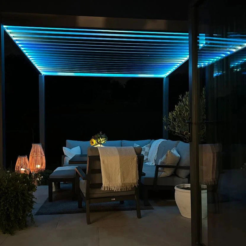 Load image into Gallery viewer, Titan Plus LED 4m x 3m Rectangular Motorised Aluminium Pergola Grey
