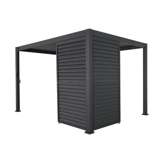 Titan 1.33m Aluminium Side Wall With Adjustable Louvres for 4m Titan Pergola - Grey