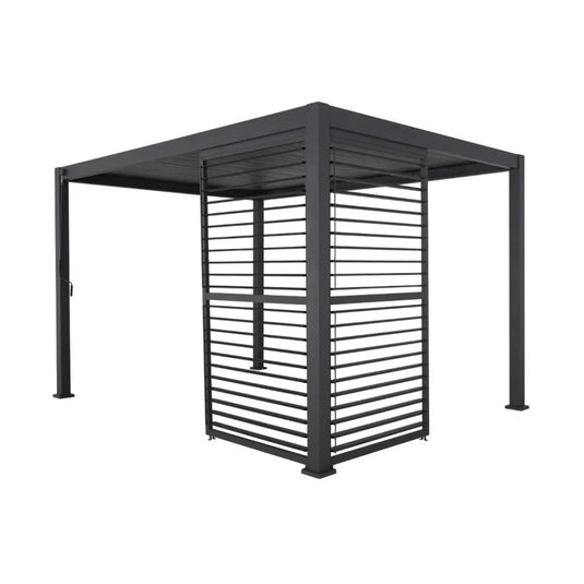 Titan 1.2m Aluminium Side Wall With Adjustable Louvres for 3.6 m Titan Pergola - Grey