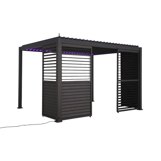 Titan 1m Aluminium Side Wall With Adjustable Louvres for 3m Titan Pergola - Grey