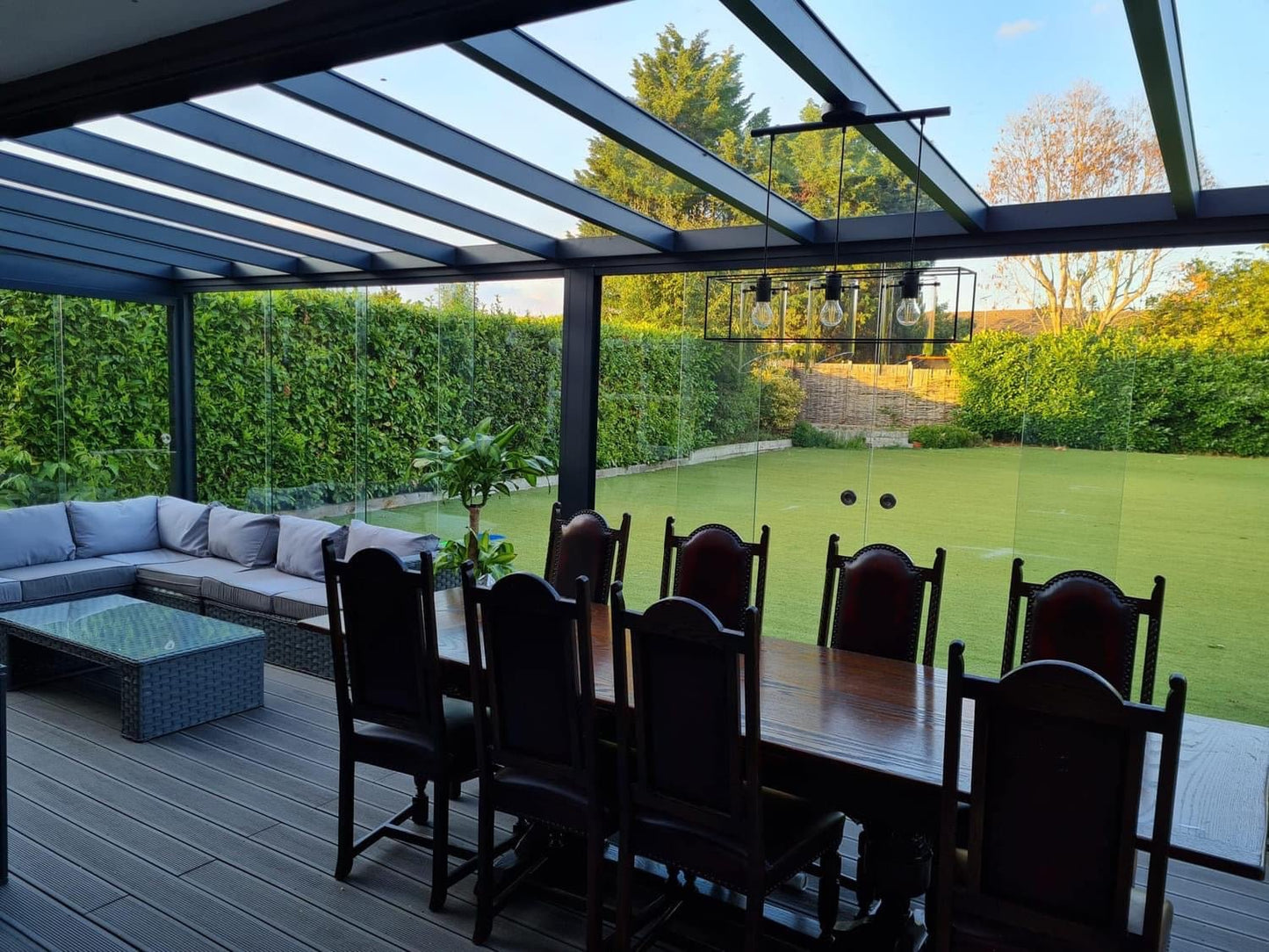 Skyline Aluminium Glass Room Pergola Veranda extension  Grey