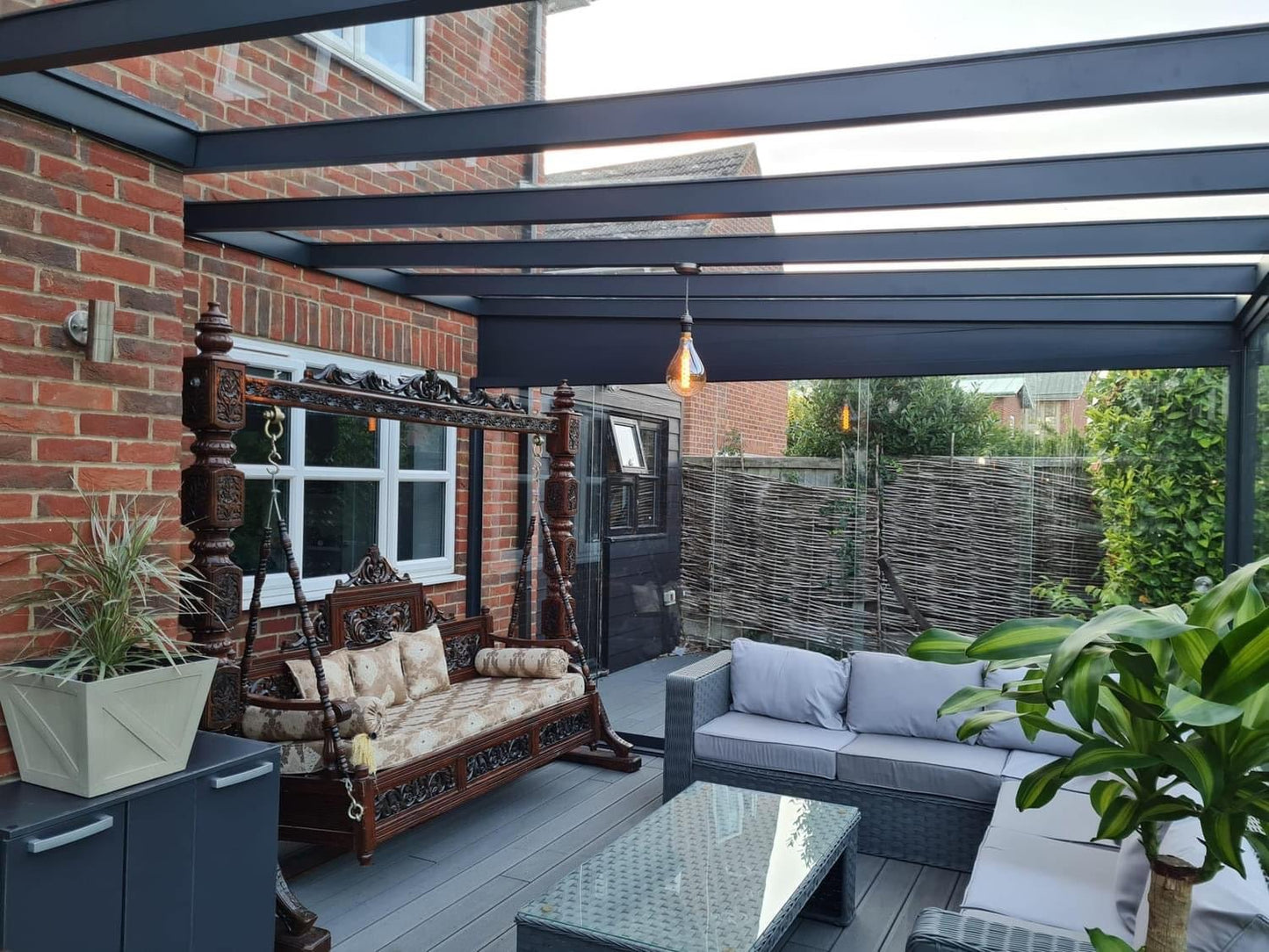 Skyline Aluminium Glass Room Pergola Veranda extension  Grey