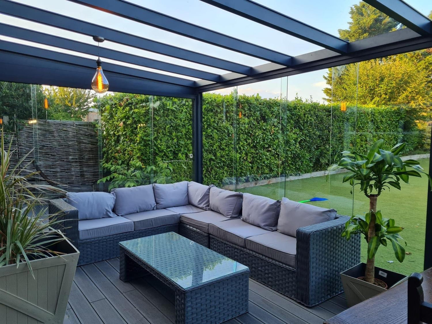 Skyline Aluminium Glass Room Pergola Veranda extension  Grey