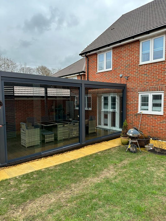 Titan Plus LED 6m x 3m Rectangular Motorised Aluminium Pergola Grey