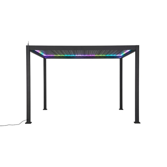 Titan Plus LED 6m x 3m Rectangular Motorised Aluminium Pergola Grey