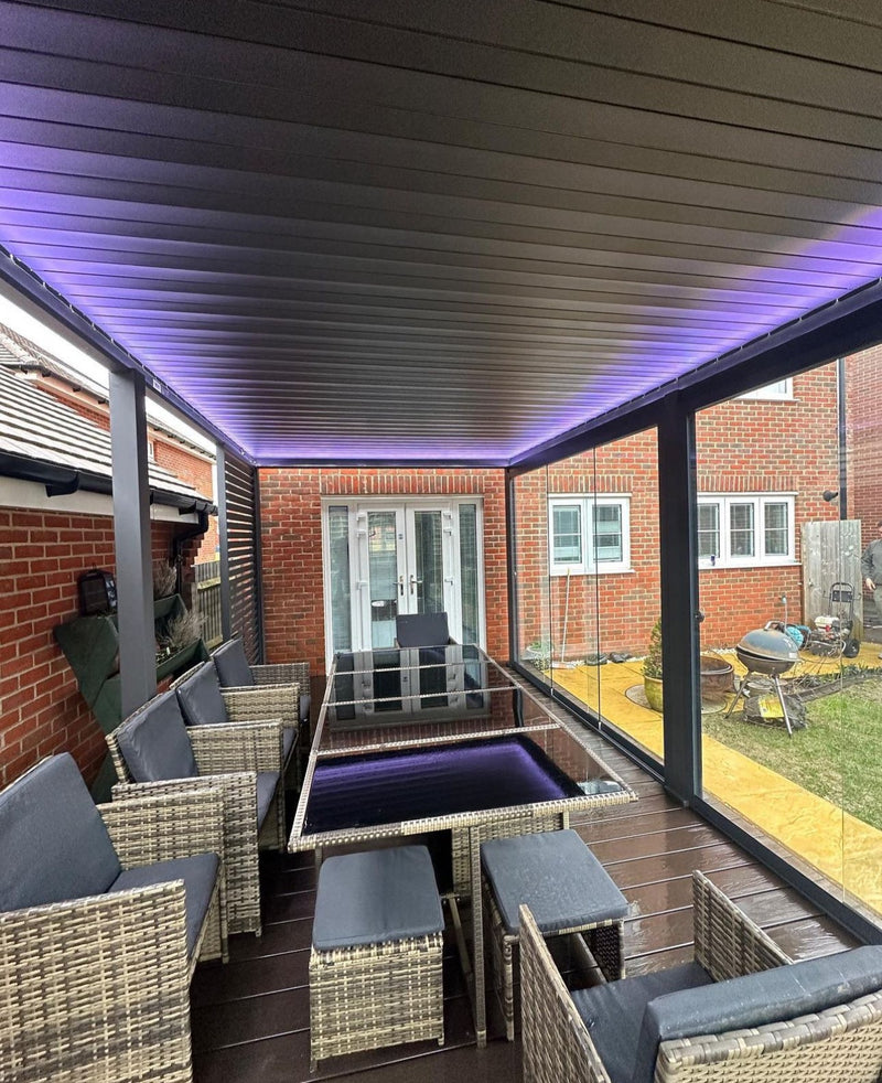 Load image into Gallery viewer, Titan Plus LED 6m x 3m Rectangular Motorised Aluminium Pergola Grey
