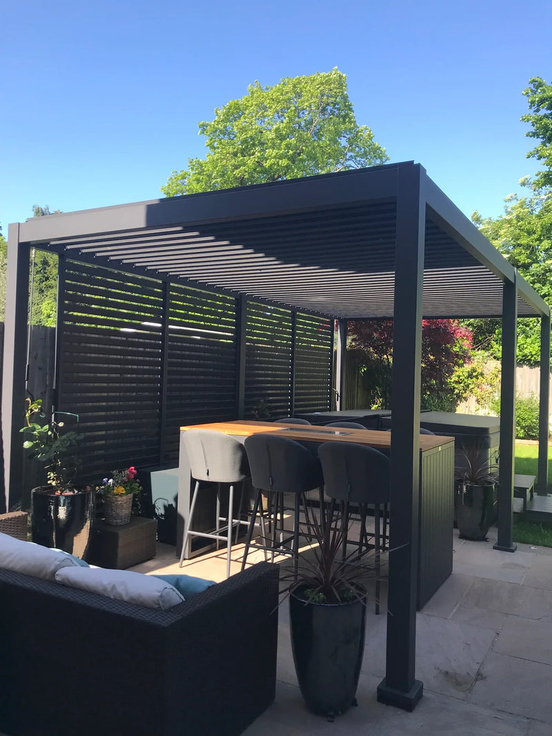 Load image into Gallery viewer, Titan Plus LED 6m x 3m Rectangular Motorised Aluminium Pergola Grey
