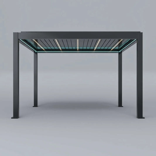 PergoTec M6 PRO Aluminium Pergola Motorised Roof 6x3m