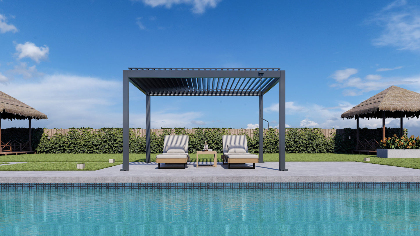 PergoTec Lite Motorised Roof Aluminium Pergola Led Lights