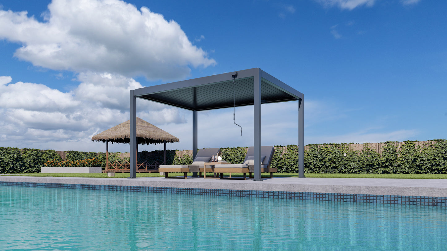 PergoTec Lite Motorised Roof Aluminium Pergola Led Lights