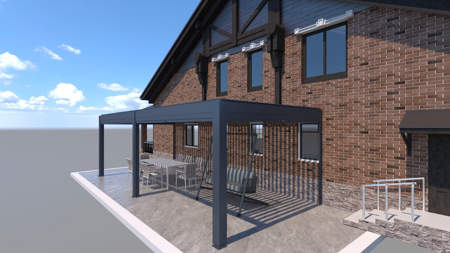 PergoTec M6 PRO Aluminium Pergola  & Led Lights