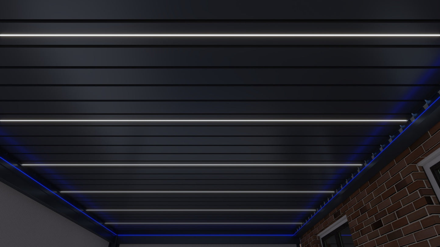 PergoTec M6 PRO Aluminium Pergola  & Led Lights