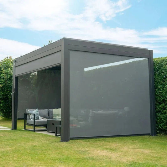 Titan Pull Down Screen for 2.6m pergola Grey