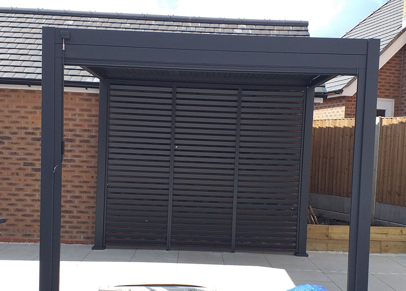 Load image into Gallery viewer, Titan 1m Aluminium Side Wall With Adjustable Louvres for 3m Titan Pergola - Grey
