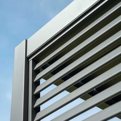 Titan 1m Aluminium Side Wall With Adjustable Louvres for 3m Titan Pergola - Grey