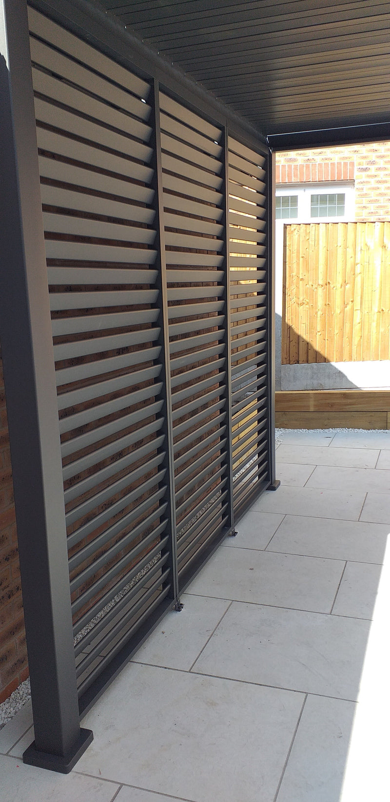 Load image into Gallery viewer, Titan 1.2m Aluminium Side Wall With Adjustable Louvres for 3.6 m Titan Pergola - Grey
