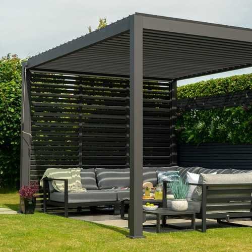 Load image into Gallery viewer, Titan 1.2m Aluminium Side Wall With Adjustable Louvres for 3.6 m Titan Pergola - Grey
