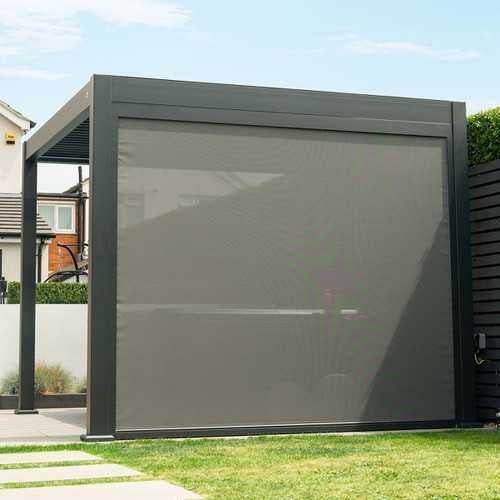 Load image into Gallery viewer, Titan Pull Down Screen for 3m pergola Grey
